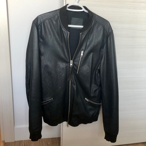 All Saints Other - Allsaints Leather Bomber Jacket (Size L)
